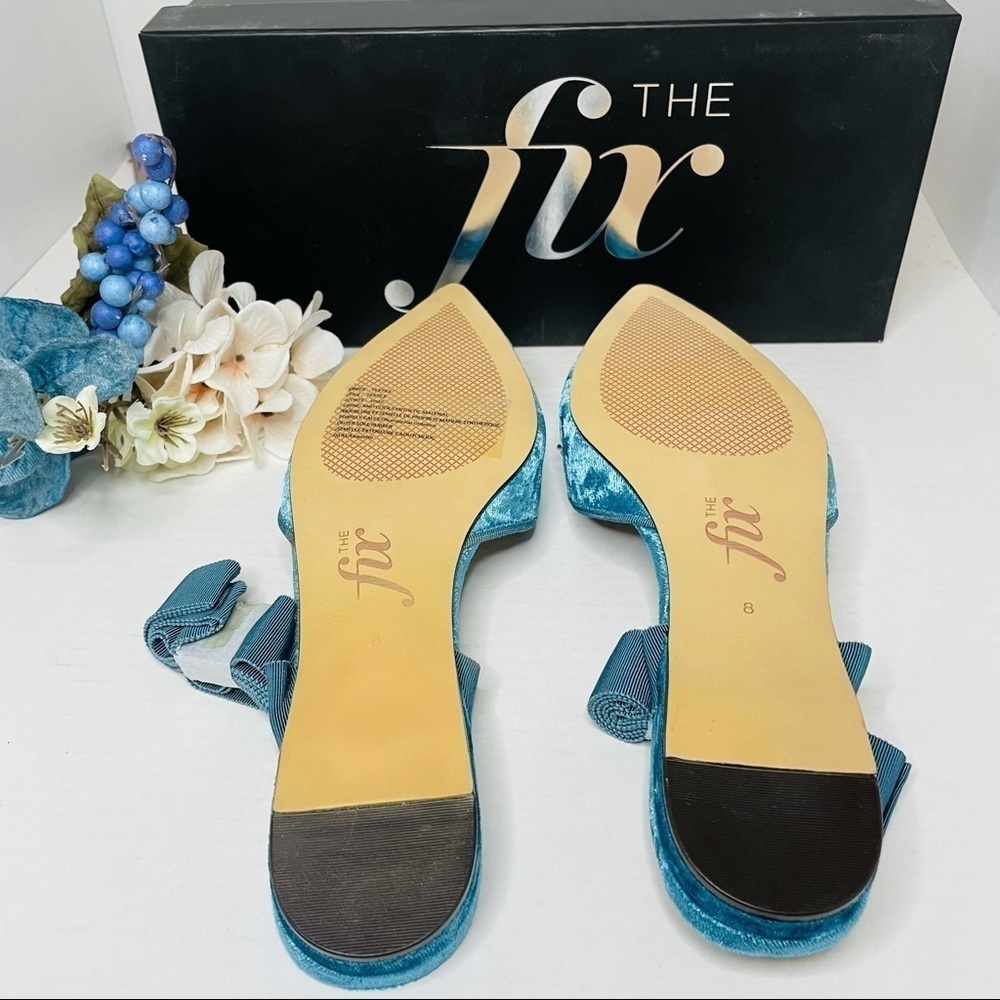 The Fix Women's Porter Pointed Toe Ankle Wrap Flat Slide Pearls Sea Gree… - Picture 6 of 7